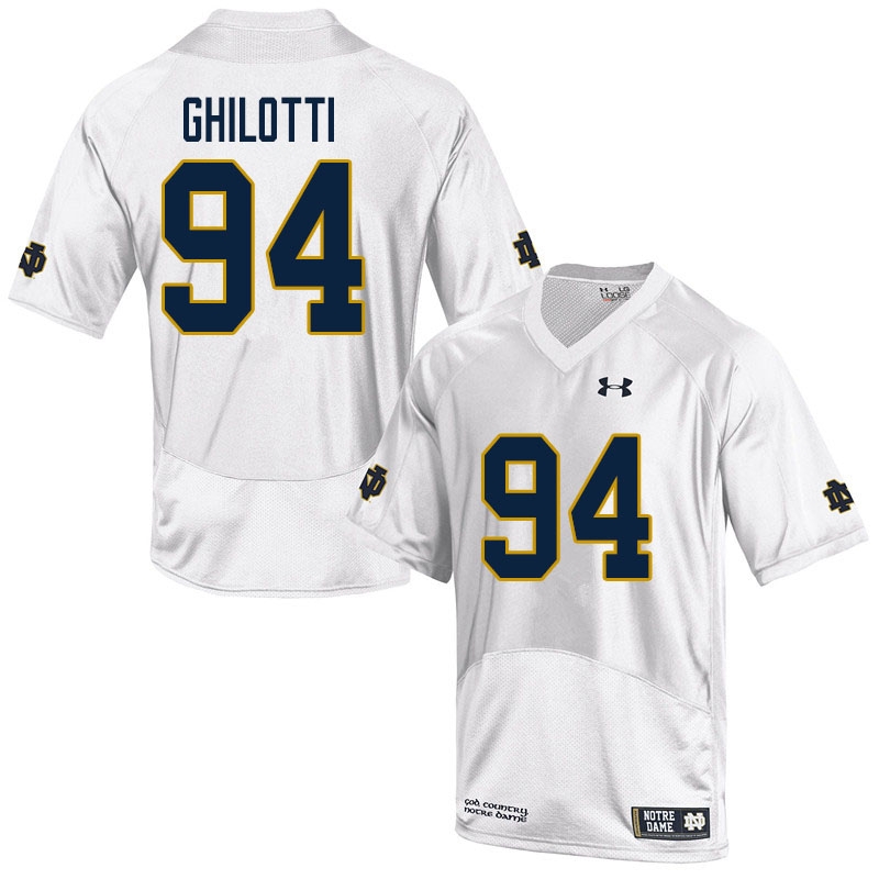 Men's NCAA Notre Dame Fighting Irish #94 Giovanni Ghilotti Stitched College Under Armour Authentic White Football Jersey IB10B36AF